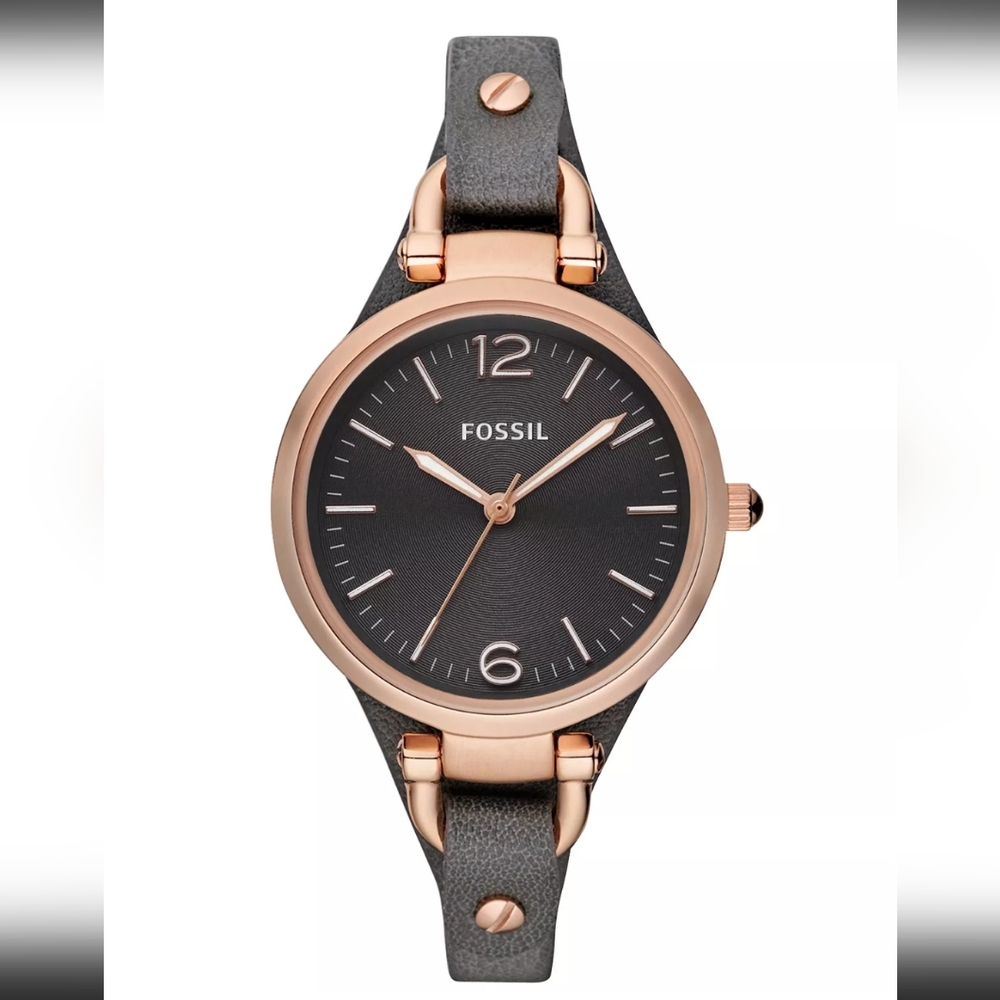 Fossil Grey and Rose Gold Tone Watch